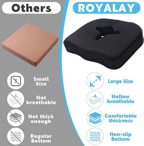 Seat Cushion with Hole for Sitting Bones, Non-Slip Seat Cushion for Office Chairs Car Support, piriformis Cushion ischial Tuberosity seat Cushion for Tailbone, Sciatica, Back Pressure Relief in Saudi Arabia