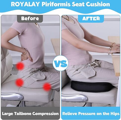 Seat Cushion with Hole for Sitting Bones, Non-Slip Seat Cushion for Office Chairs Car Support, piriformis Cushion ischial Tuberosity seat Cushion for Tailbone, Sciatica, Back Pressure Relief in Saudi Arabia