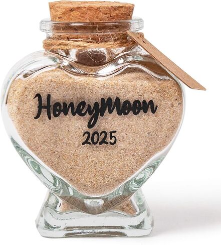 Honeymoon Sand Keepsake Jar 2025，Bridal Shower Gift, Wedding Gift, Engagement Gift, Honeymoon Gift, Travel Gift for Couples, Newlywed, Fiance(Gift Box Includes) - 40ml Glass in Saudi Arabia