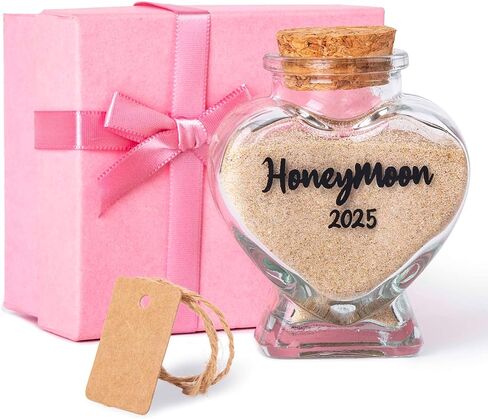 Honeymoon Sand Keepsake Jar 2025，Bridal Shower Gift, Wedding Gift, Engagement Gift, Honeymoon Gift, Travel Gift for Couples, Newlywed, Fiance(Gift Box Includes) - 40ml Glass in Saudi Arabia
