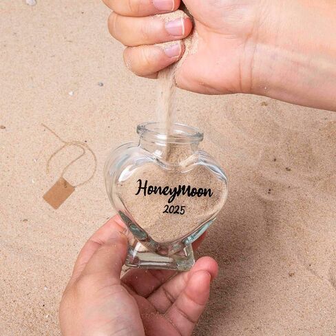Honeymoon Sand Keepsake Jar 2025，Bridal Shower Gift, Wedding Gift, Engagement Gift, Honeymoon Gift, Travel Gift for Couples, Newlywed, Fiance(Gift Box Includes) - 40ml Glass in Saudi Arabia