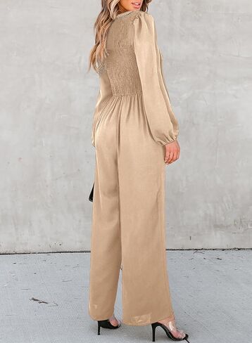 Dokotoo Women's Casual Loose Jumpsuits One Piece Long Sleeve Overalls Wide Leg Long Pant Rompers With Pockets in Kuwait