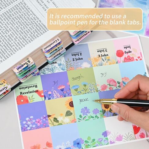 علامات تبويب الكتاب المقدس، 80 علامة تبويب مغلفة لكتب الكتاب المقدس، لوازم يومية الكتاب المقدس، علامات تبويب الكتاب المقدس للنساء والرجال دراسة الكتاب المقدس، علامات تبويب فهرس الكتاب المقدس الشخصية، مرجع سريع، سهلة القراءة (زهرية) in Kuwait