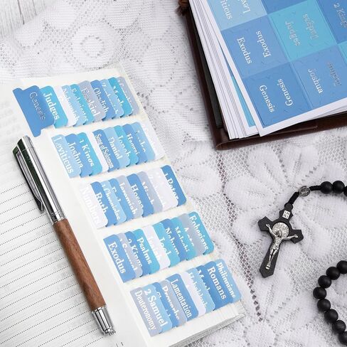 Laminated Blue Bible Tabs,Bible Journaling Supplies,Bible Study Tabs for Women and Men,Old and New Testament Bible Book Index Tabs for Christian Gift in Saudi Arabia