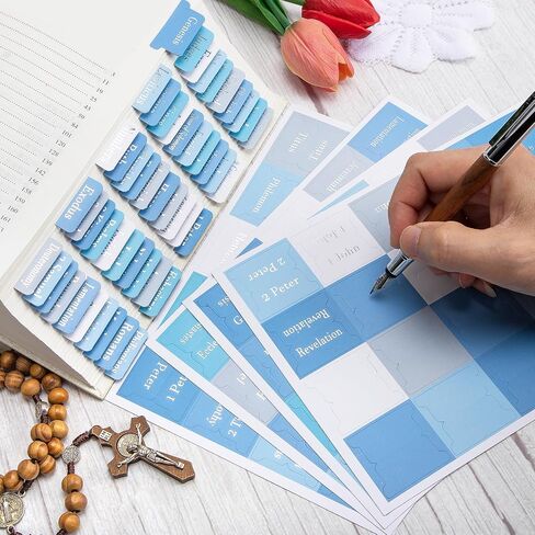 Laminated Blue Bible Tabs,Bible Journaling Supplies,Bible Study Tabs for Women and Men,Old and New Testament Bible Book Index Tabs for Christian Gift in Saudi Arabia