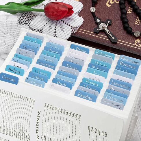 Laminated Blue Bible Tabs,Bible Journaling Supplies,Bible Study Tabs for Women and Men,Old and New Testament Bible Book Index Tabs for Christian Gift in Saudi Arabia