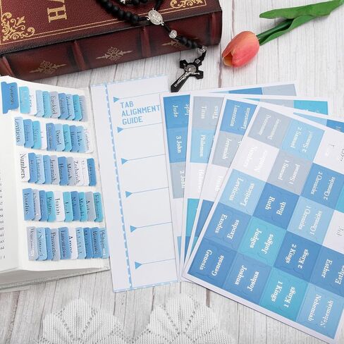 Laminated Blue Bible Tabs,Bible Journaling Supplies,Bible Study Tabs for Women and Men,Old and New Testament Bible Book Index Tabs for Christian Gift in Saudi Arabia