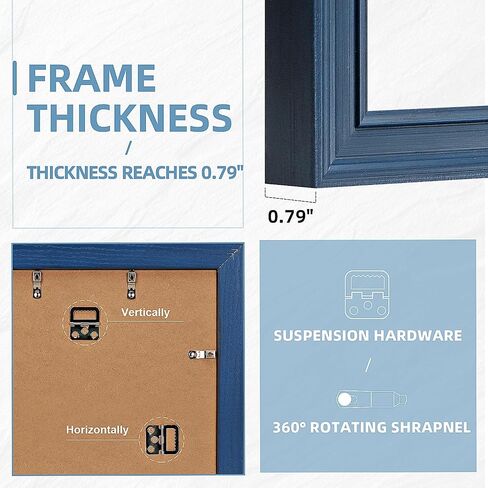 إطار ملصق مقاس 24 × 36، زجاج شبكي عالي الوضوح لإطار مقاس 24 × 36، إطارات ملصقات عتيقة مقاس 24 × 36 بوصة نمط ريفي متعثر، عرض مثبت على الحائط، أزرق داكن، عبوة واحدة in Kuwait