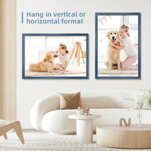 إطار ملصق مقاس 24 × 36، زجاج شبكي عالي الوضوح لإطار مقاس 24 × 36، إطارات ملصقات عتيقة مقاس 24 × 36 بوصة نمط ريفي متعثر، عرض مثبت على الحائط، أزرق داكن، عبوة واحدة in Kuwait
