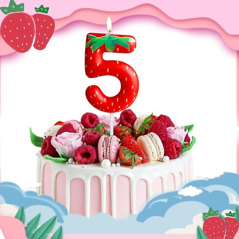 الفراولة عيد الميلاد الأول شمعة الهدايا للفتيات، الفراولة الحمراء عيد ميلاد شمعة الزينة، الفاكهة تحت عنوان كعكة شمعة للفتيات هدايا عيد ميلاد الاحتفال لم شمل الذكرى السنوية لوازم الحفلات in Saudi Arabia