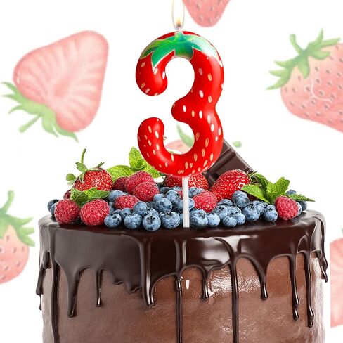 الفراولة عيد الميلاد الأول شمعة الهدايا للفتيات، الفراولة الحمراء عيد ميلاد شمعة الزينة، الفاكهة تحت عنوان كعكة شمعة للفتيات هدايا عيد ميلاد الاحتفال لم شمل الذكرى السنوية لوازم الحفلات in Saudi Arabia