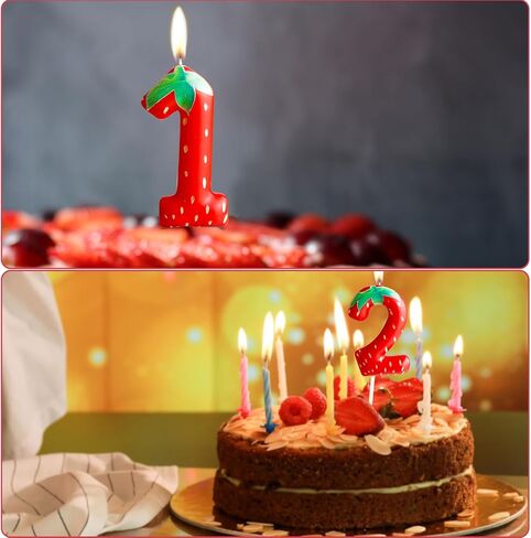 الفراولة عيد الميلاد الأول شمعة الهدايا للفتيات، الفراولة الحمراء عيد ميلاد شمعة الزينة، الفاكهة تحت عنوان كعكة شمعة للفتيات هدايا عيد ميلاد الاحتفال لم شمل الذكرى السنوية لوازم الحفلات in Saudi Arabia