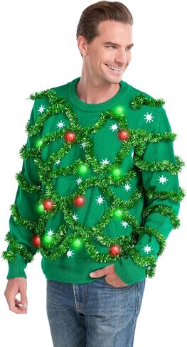 HSCTEK Light Up Men Christmas Sweater in Saudi Arabia