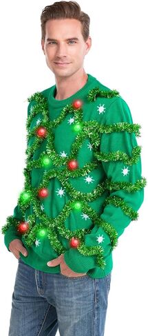 HSCTEK Light Up Men Christmas Sweater in Saudi Arabia