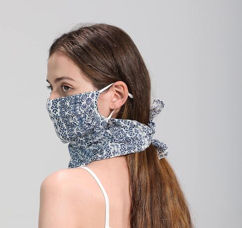 100% Mulberry Silk Scarf Mask with Filter Pocket, UV Protective Neck Gaiter with Adjustable Ear Loops in Saudi Arabia