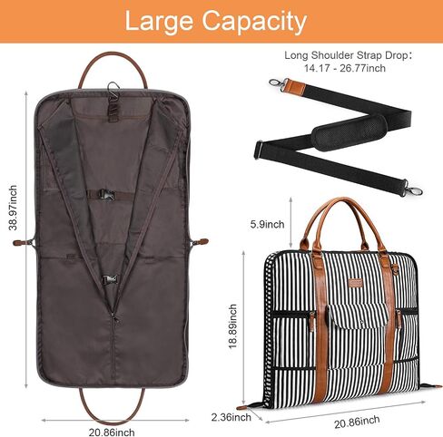 S-ZONE Carry On Garment Bag for Business and Leather Luggage Tag Bundle in Saudi Arabia