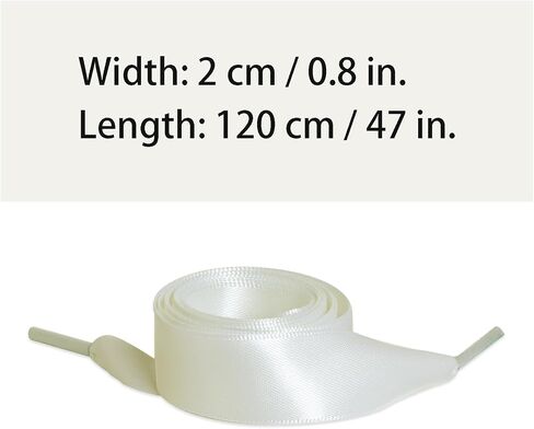 Marrywindix 2 Pairs 47" Flat Satin Ribbon Shoelaces White Silk Shoestrings Wide Shoe Laces for Sneakers Skate Shoes Boots Sport Shoes in Kuwait