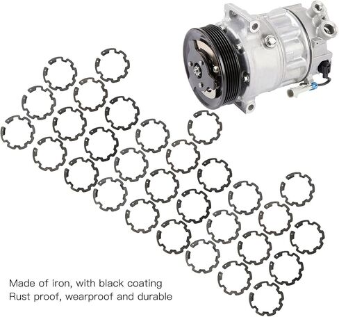 AC Compressor Clutch Snap Ring, 50Pcs C-Clip Snap Retaining Clip Rings Set Thickness 1.5mm OD 37.43mm ID 30mm for B5 AC Compressor Clutch Shaft in Saudi Arabia