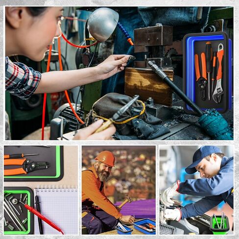 6 Pcs Collapsible Magnetic Parts Tray Set, 3 Different Size Tool Trays for Screw, Bolts, Nuts, Washers, Pins, Small Metal Parts, Silicone Tray, Foldable Magnetic Tool Tray Set(Green, Black) in Saudi Arabia