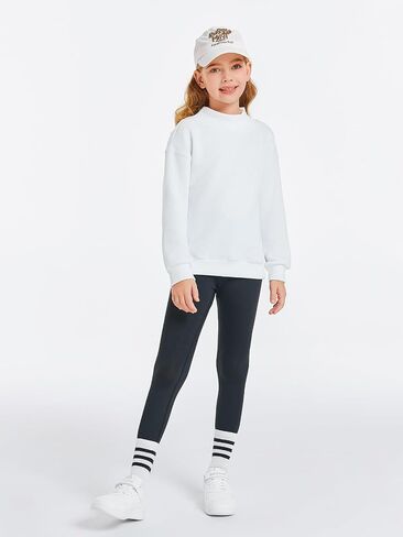 Haloumoning Girls Turtleneck Oversized Sweatshirts Kids Fashion Pullover Long Sleeve Top Clothes 5-14 years in Saudi Arabia