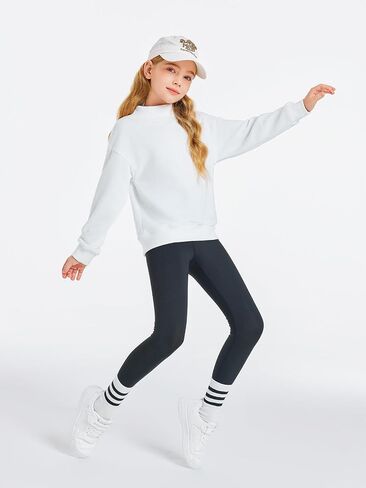 Haloumoning Girls Turtleneck Oversized Sweatshirts Kids Fashion Pullover Long Sleeve Top Clothes 5-14 years in Saudi Arabia