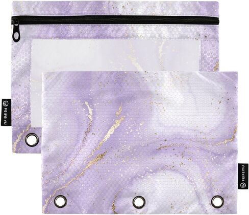 Colorful Tie Dye Design Swirl02 Pencil Pouch for 3 Ring Binder, Pencil Bag Pencil Case Cosmetic Bag with Zipper Clear Window for Office Travel Cosmetic, 2 Pack in Saudi Arabia