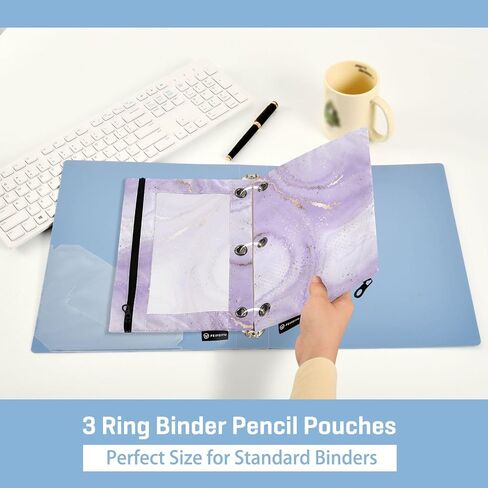 Colorful Tie Dye Design Swirl02 Pencil Pouch for 3 Ring Binder, Pencil Bag Pencil Case Cosmetic Bag with Zipper Clear Window for Office Travel Cosmetic, 2 Pack in Saudi Arabia