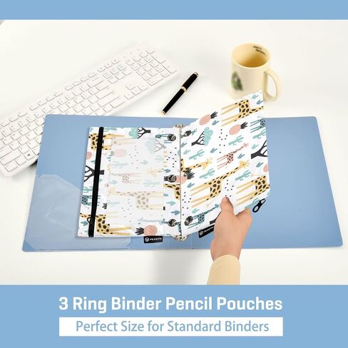 Colorful Dinosaurs Green Pencil Pouch for 3 Ring Binder, Pencil Bag Pencil Case Cosmetic Bag with Zipper Clear Window for Office Travel Cosmetic, 2 Pack in Saudi Arabia