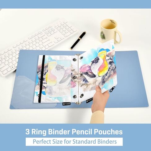 Colorful Dinosaurs Green Pencil Pouch for 3 Ring Binder, Pencil Bag Pencil Case Cosmetic Bag with Zipper Clear Window for Office Travel Cosmetic, 2 Pack in Saudi Arabia