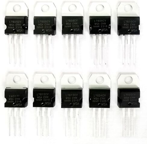 جديد 30 قطعة ل L7805CV L7806CV L7808CV L7809CV L7810CV L7812CV L7815CV L7824CV L7905CV LM317T 10 أنواع x3pcs TO-220 الجهد المنظم in Kuwait