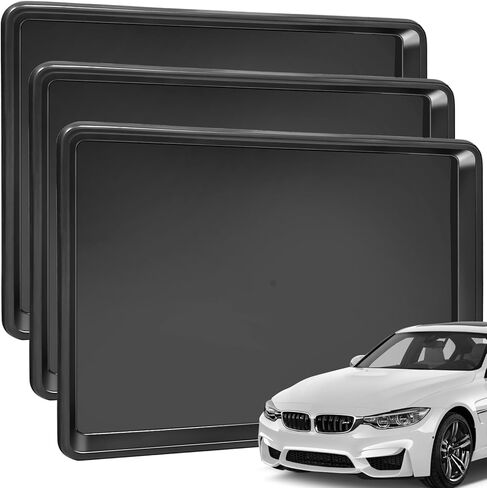 3 قطع كبيرة جدًا من وعاء تنقيط الزيت التلقائي - 28 × 20.5 × 1.4 بوصة صينية تنقيط الزيت لصينية الزيت البلاستيكية أسفل السيارة، صينية بديلة لوعاء التقاط الزيت للحفاظ على أرضية المرآب وغرفة العرض آمنة ونظيفة in Kuwait