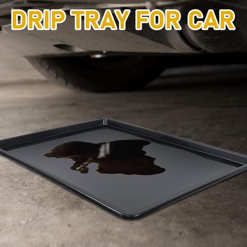 3 قطع كبيرة جدًا من وعاء تنقيط الزيت التلقائي - 28 × 20.5 × 1.4 بوصة صينية تنقيط الزيت لصينية الزيت البلاستيكية أسفل السيارة، صينية بديلة لوعاء التقاط الزيت للحفاظ على أرضية المرآب وغرفة العرض آمنة ونظيفة in Kuwait
