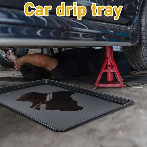 3 قطع كبيرة جدًا من وعاء تنقيط الزيت التلقائي - 28 × 20.5 × 1.4 بوصة صينية تنقيط الزيت لصينية الزيت البلاستيكية أسفل السيارة، صينية بديلة لوعاء التقاط الزيت للحفاظ على أرضية المرآب وغرفة العرض آمنة ونظيفة in Kuwait