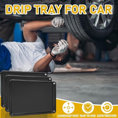 3 قطع كبيرة جدًا من وعاء تنقيط الزيت التلقائي - 28 × 20.5 × 1.4 بوصة صينية تنقيط الزيت لصينية الزيت البلاستيكية أسفل السيارة، صينية بديلة لوعاء التقاط الزيت للحفاظ على أرضية المرآب وغرفة العرض آمنة ونظيفة in Kuwait