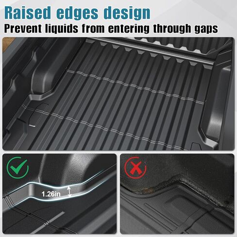 Truck Bed Mat with Raised Edge for 2023-2024 Chevy Colorado/GMC Canyon 5 FT Accessories, All Weather TPE Thickness Pickup Bed Liner(23-24 Colorado & Canyon 5FT) in Saudi Arabia