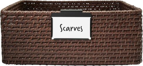 Lulalu Metal Bin and Basket Label Clips for Storage Bins. Dry Erase Chalk Marker Compatible. Replaceable Paper Insert Labels. Pack of 6 Black Metal Bin Label Holder Clips. in Kuwait