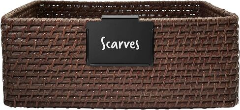 Lulalu Metal Bin and Basket Label Clips for Storage Bins. Dry Erase Chalk Marker Compatible. Replaceable Paper Insert Labels. Pack of 6 Black Metal Bin Label Holder Clips. in Kuwait