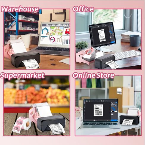 حامل ملصقات، حامل ملصقات حراري للبكرات والملصقات القابلة للطي بمروحة 4×6، لوازم ملحقات طابعة ملصقات سطح المكتب للشحن للمنزل والمكتب (أسود) حامل ملصقات in Kuwait