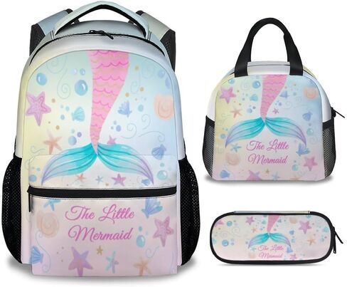 Mermaid Backpacks for Girls, Large Capacity Backpack for School, Cute Blue Lightweight Bookbag for Kids in Saudi Arabia