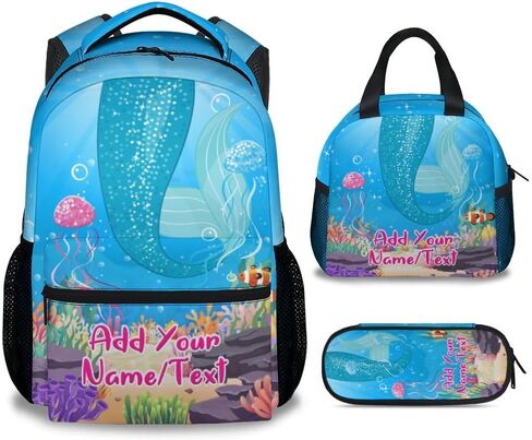 Mermaid Backpacks for Girls, Large Capacity Backpack for School, Cute Blue Lightweight Bookbag for Kids in Saudi Arabia