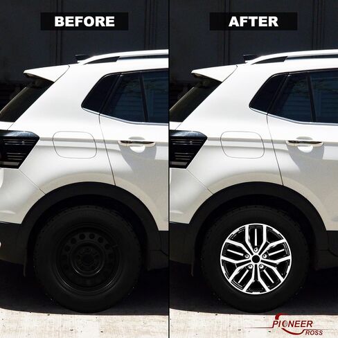 15 inch Hubcaps Set of 4 - Made in Taiwan - Universal Innovative Style Black & Silver Wheel Covers - Fits Multiple Car Models - Upgrade Your Car's Look in Saudi Arabia