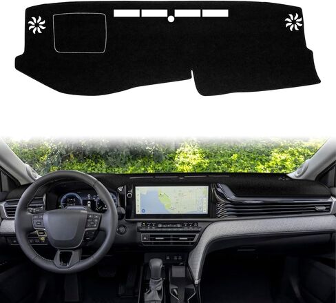 غطاء داش لسيارة تويوتا كامري 2025 غطاء لوحة القيادة حصيرة ظلة من الشمس لا وهج الأشعة فوق البنفسجية حامي نونسليب ملحقات الوسادة الداخلية (حافة سوداء) in Kuwait