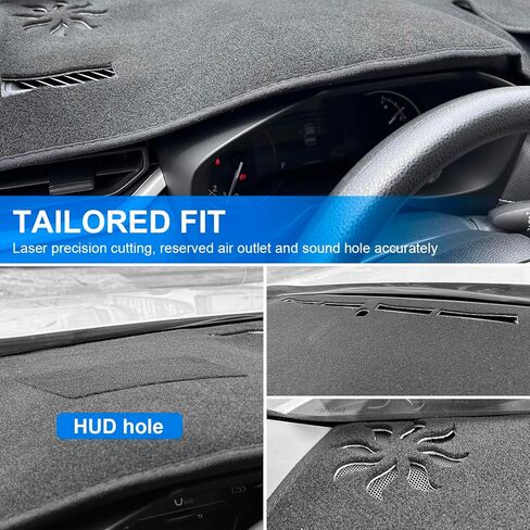 غطاء داش لسيارة تويوتا كامري 2025 غطاء لوحة القيادة حصيرة ظلة من الشمس لا وهج الأشعة فوق البنفسجية حامي نونسليب ملحقات الوسادة الداخلية (حافة سوداء) in Kuwait