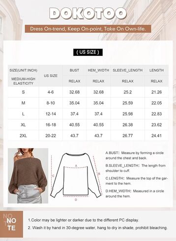 Dokotoo Women's Sweaters Off The Shoulder 2024 Fall Batwing Casual Loose Fashion Sweater Pullovers in Saudi Arabia