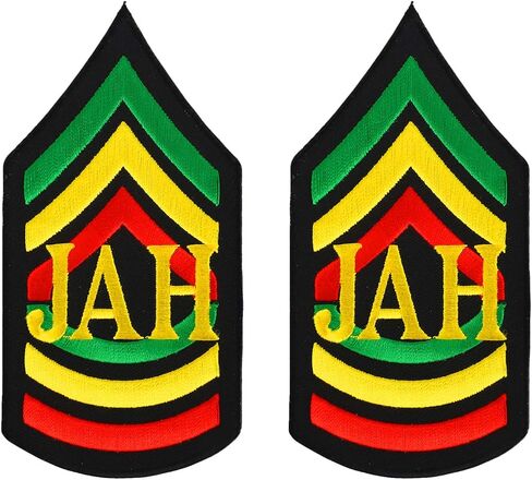 Sergeant Military RGY Rasta Embroidered Iron on Patch 2 Pack - Lion 2PK in Saudi Arabia