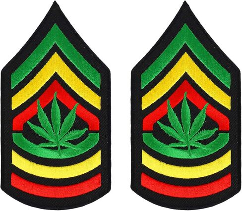 Sergeant Military RGY Rasta Embroidered Iron on Patch 2 Pack - Lion 2PK in Saudi Arabia