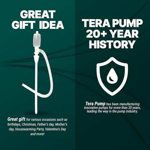 TERA PUMP Automatic Nozzle Fuel Transfer Pump, Hand Control Nozzle, Extendable Intake, 49.2 inch Outtake Hose, 2.5 GPM in Kuwait