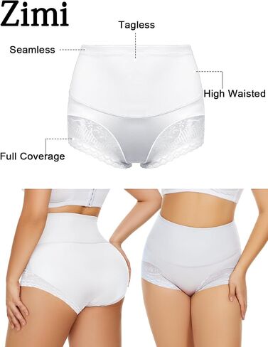 4 Packs Women's Tummy Control Underwear High Waisted Shapewear Panties Stretch Full Coverage Briefs in Saudi Arabia