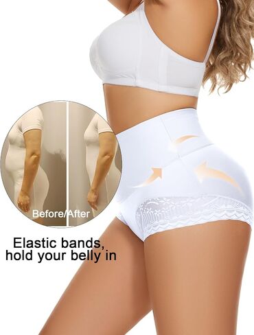 4 Packs Women's Tummy Control Underwear High Waisted Shapewear Panties Stretch Full Coverage Briefs in Saudi Arabia