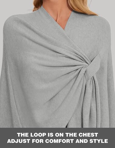 PULI Womens Elegant Cross Front Shawl Wraps Knitted Ponchos Cape Light Weight Poncho Sweater Soft Warm Travel Wraps in Kuwait